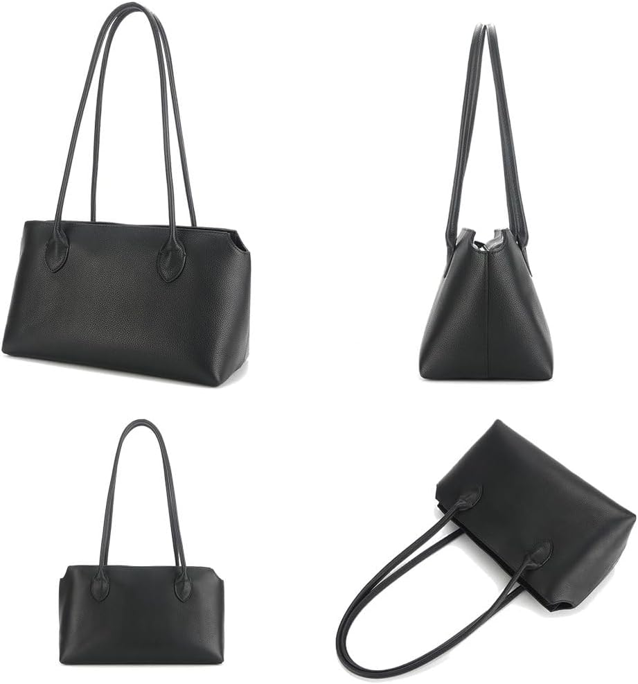 Women's Genuine Leather Tote Bag,Cowhide Commuting Top Handle Bags with Zipper,Luxury Large Handbags +Pendant for Work