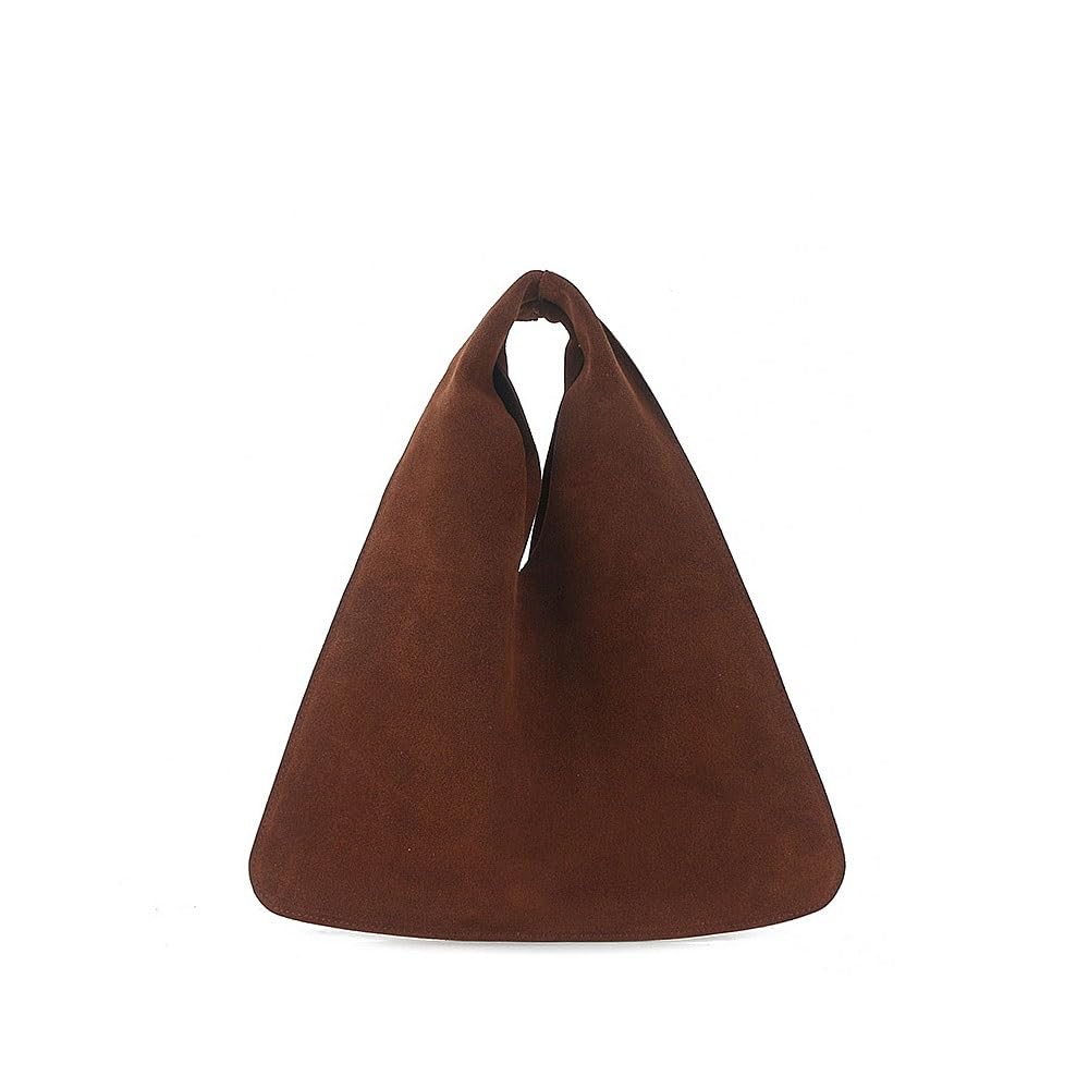 Texture Genuine Cowhide Leather Handbag for Women,Slouchy Suede Tote Bag,Soft Shoulder Top-Handle Bags