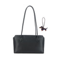 Women's Genuine Leather Tote Bag，Cowhide Commuting Top Handle Bags with Zipper，Luxury Large Handbags +Pendant for Work