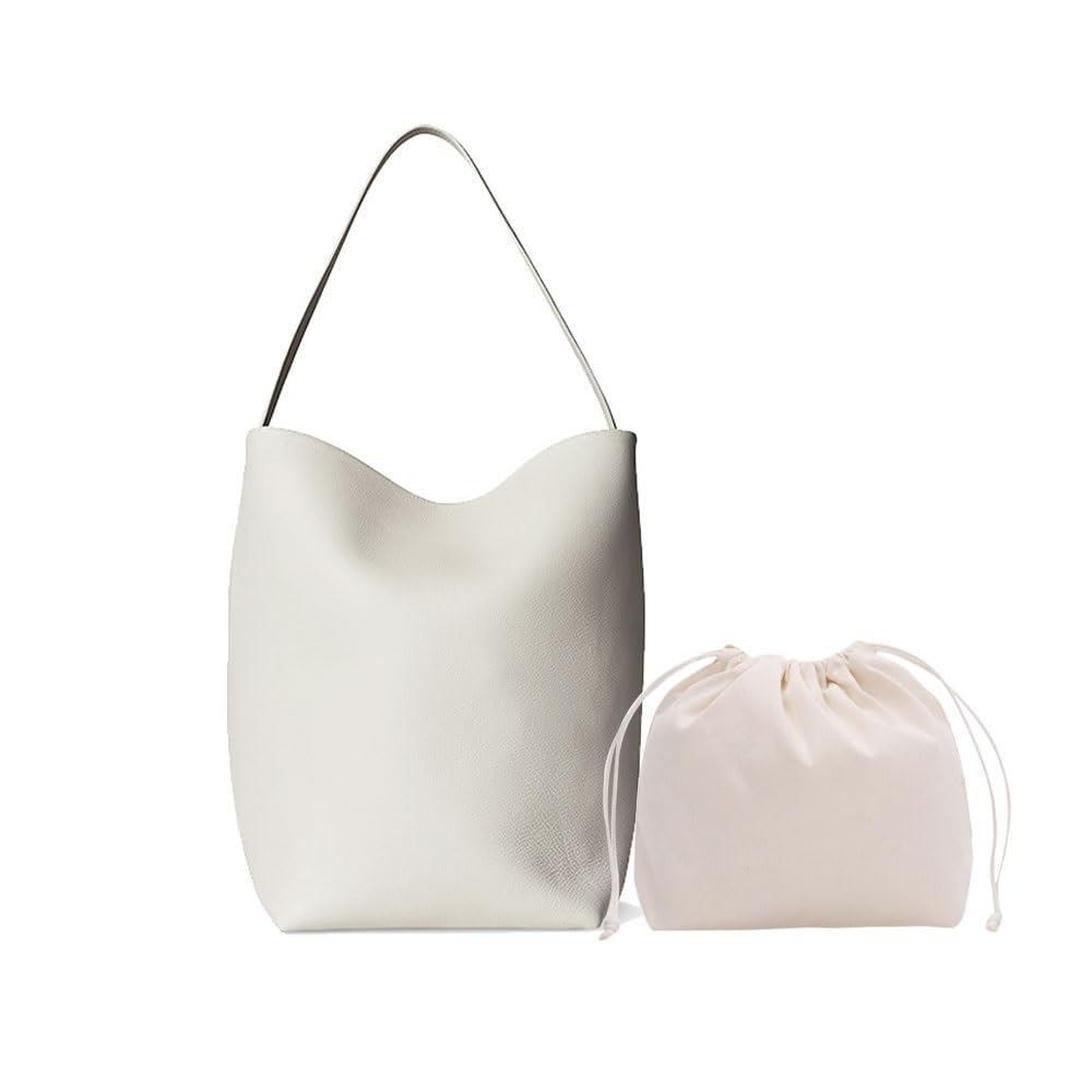 Leather Bucket Bag for Women，Genuine Large Hobo Bags Calf Leather with Pebbled Texture，Shoulder Tote Handbag