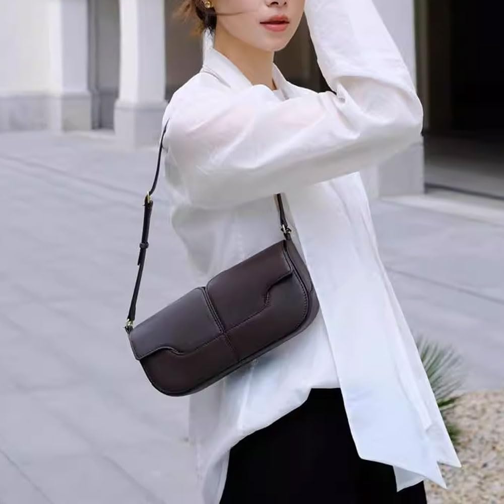 Leather Underarm Shoulder Bags for Women，Hobo Tote Handbag with Magnetic Buckle/Adjustable Strap