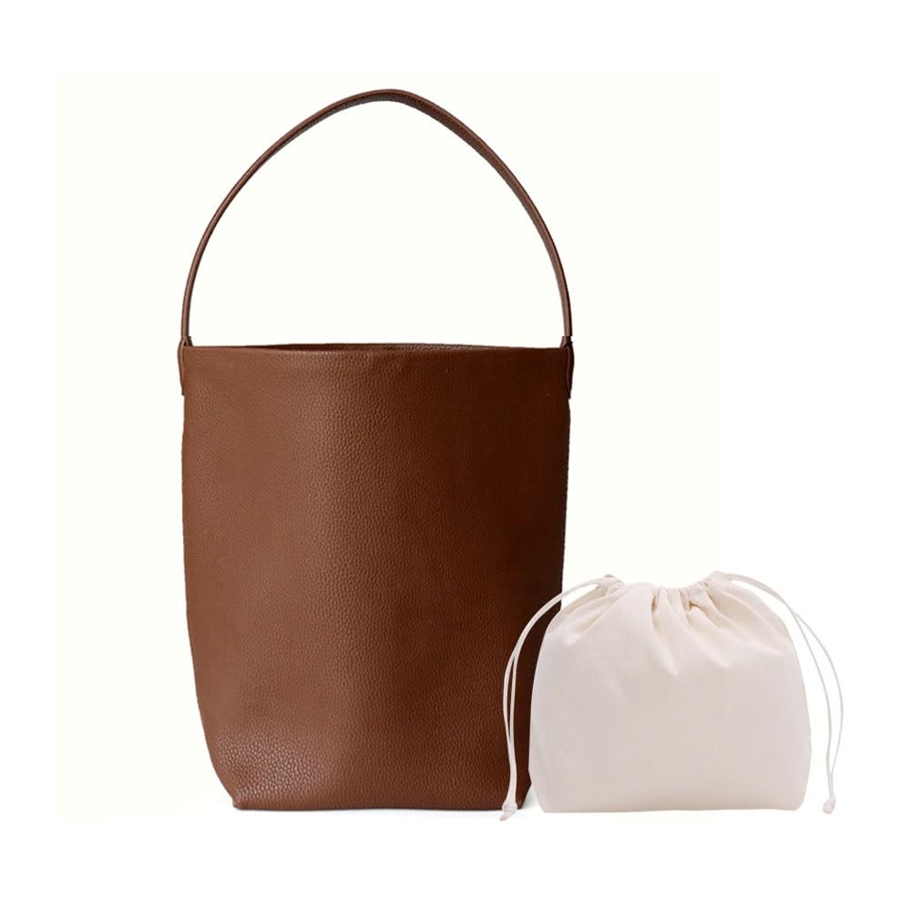 Leather Bucket Bag for Women，Genuine Large Hobo Bags Calf Leather with Pebbled Texture，Shoulder Tote Handbag