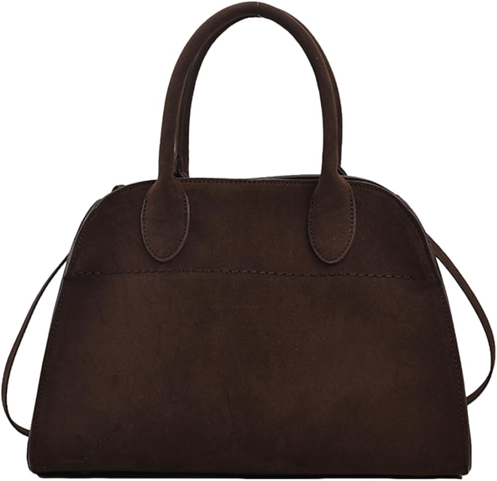 Womens Suede Tote Bag, Faux Leather Tote Bag for Women Vintage Top Handle Bag Fashion Retro Shoulder Satchel Bag