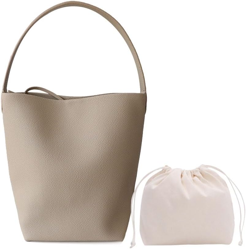 Leather Bucket Bag for Women，Genuine Large Hobo Bags Calf Leather with Pebbled Texture，Shoulder Tote Handbag