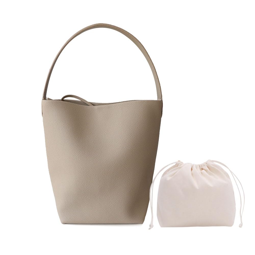 Leather Bucket Bag for Women，Genuine Large Hobo Bags Calf Leather with Pebbled Texture，Shoulder Tote Handbag