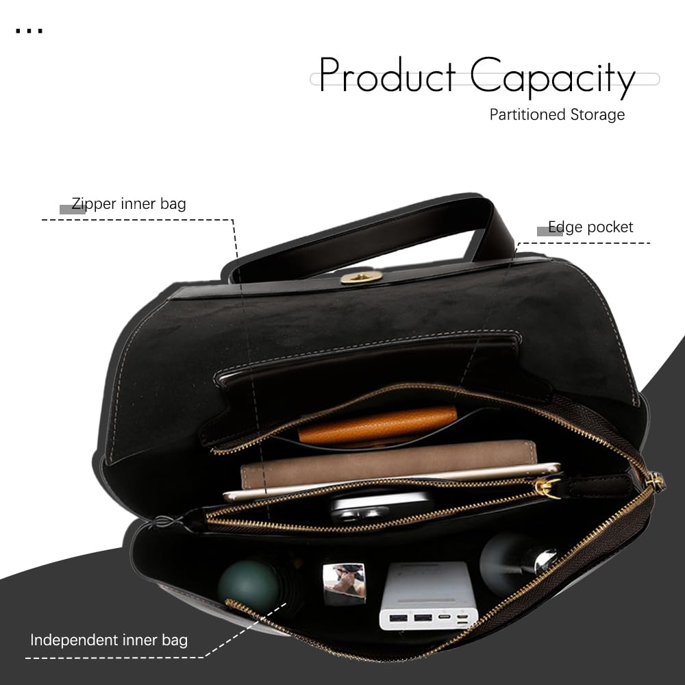 Deermisu Women's Top-handle Handbags,Vintage Medium Purse with Removable Shoulder Strap,Shoulder Bags Gift for Her