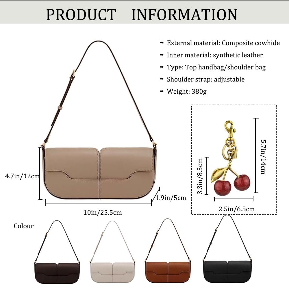 Leather Underarm Shoulder Bags for Women，Hobo Tote Handbag with Magnetic Buckle/Adjustable Strap