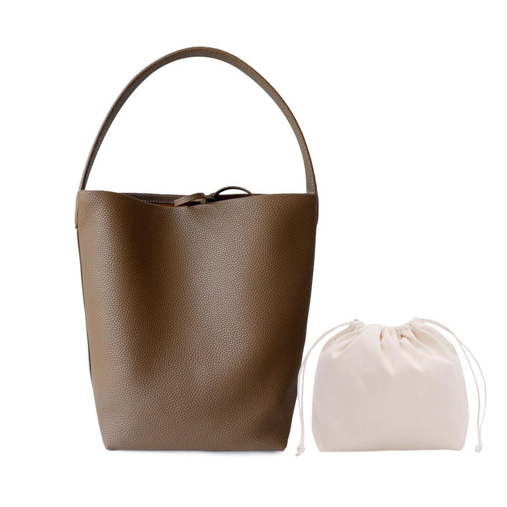 Leather Bucket Bag for Women，Genuine Large Hobo Bags Calf Leather with Pebbled Texture，Shoulder Tote Handbag