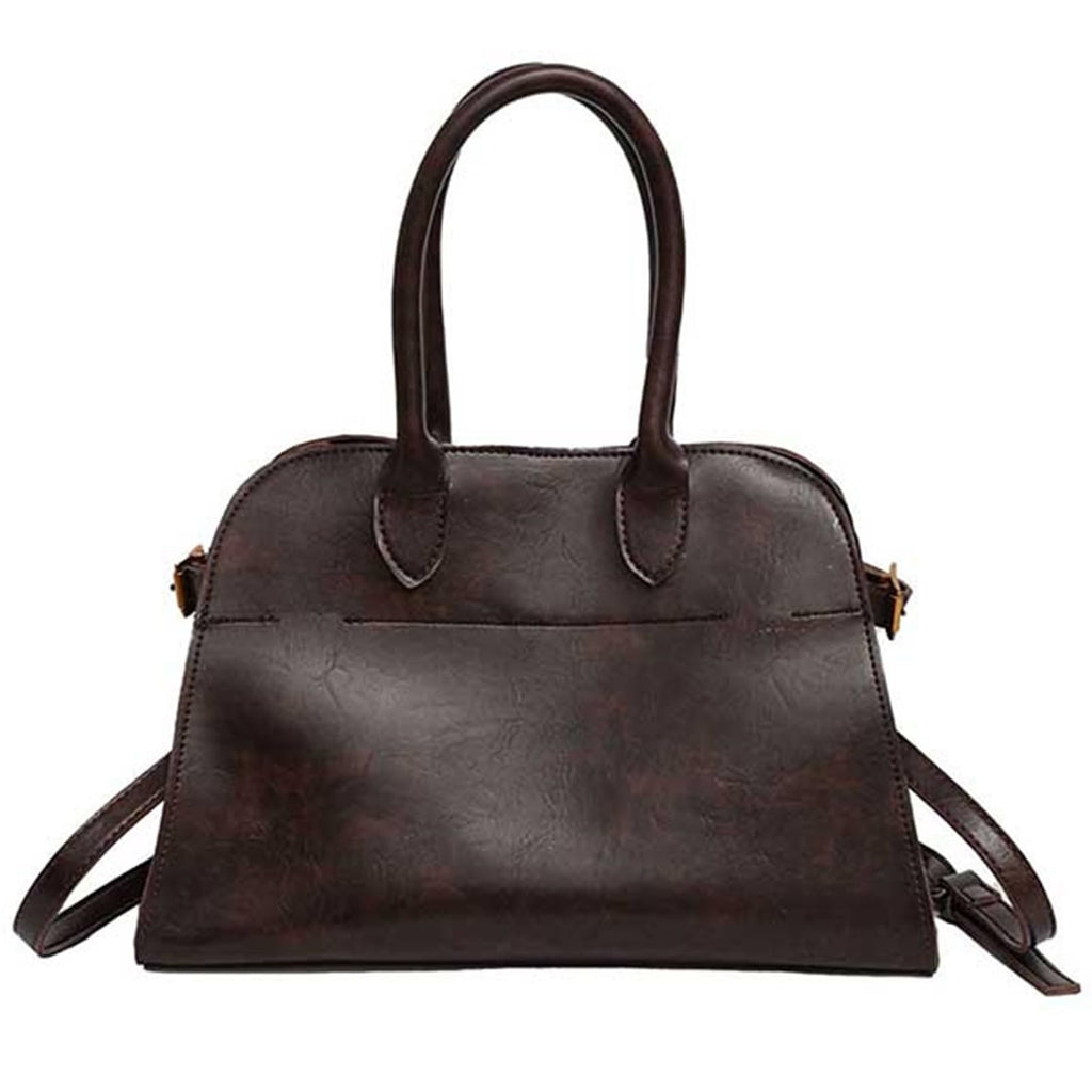 Womens Tote Bag Faux Leather Top Handle Bag Retro Shoulder Satchel with Straps for Women(Brown)