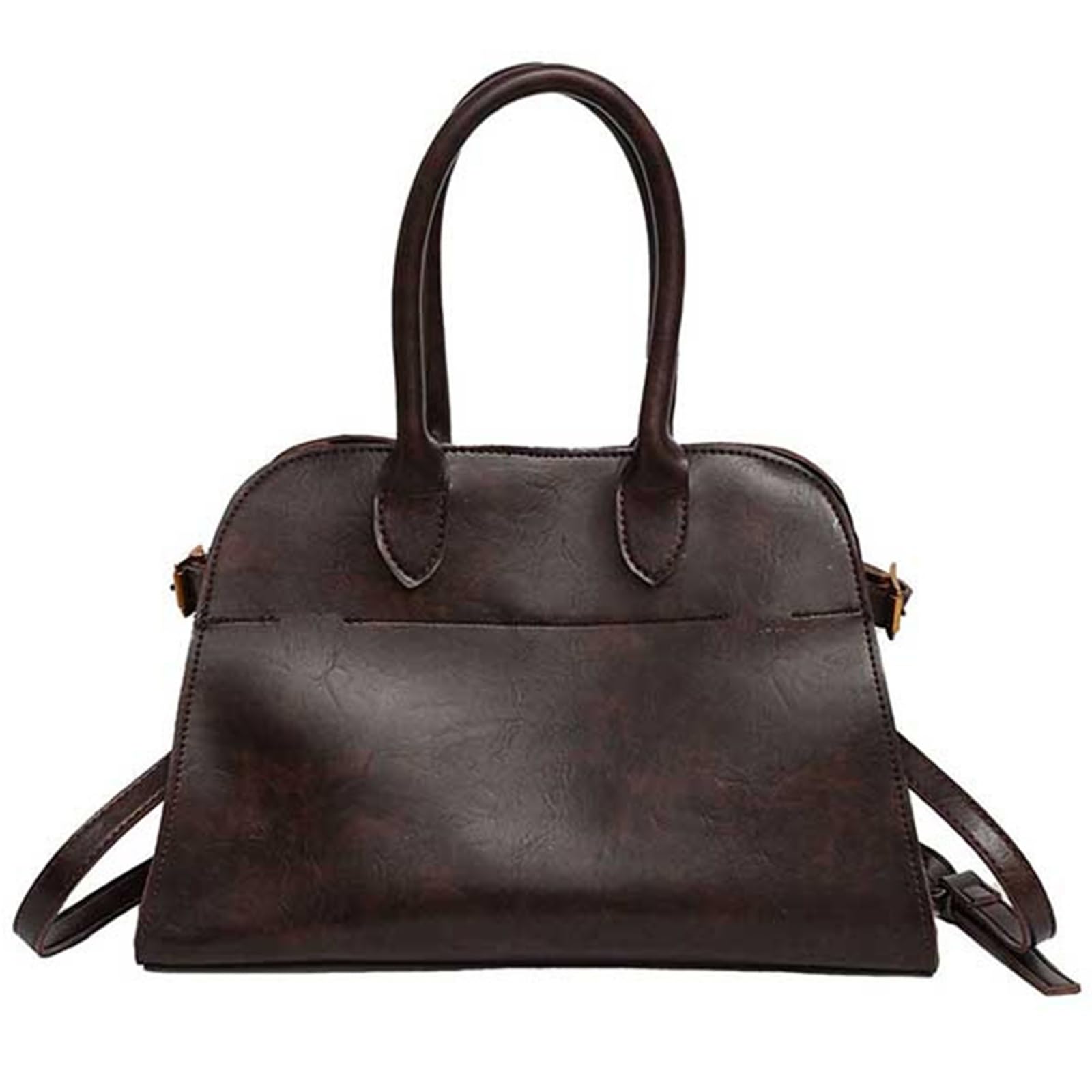 Womens Tote Bag Faux Leather Top Handle Bag Retro Shoulder Satchel with Straps for Women(Brown)