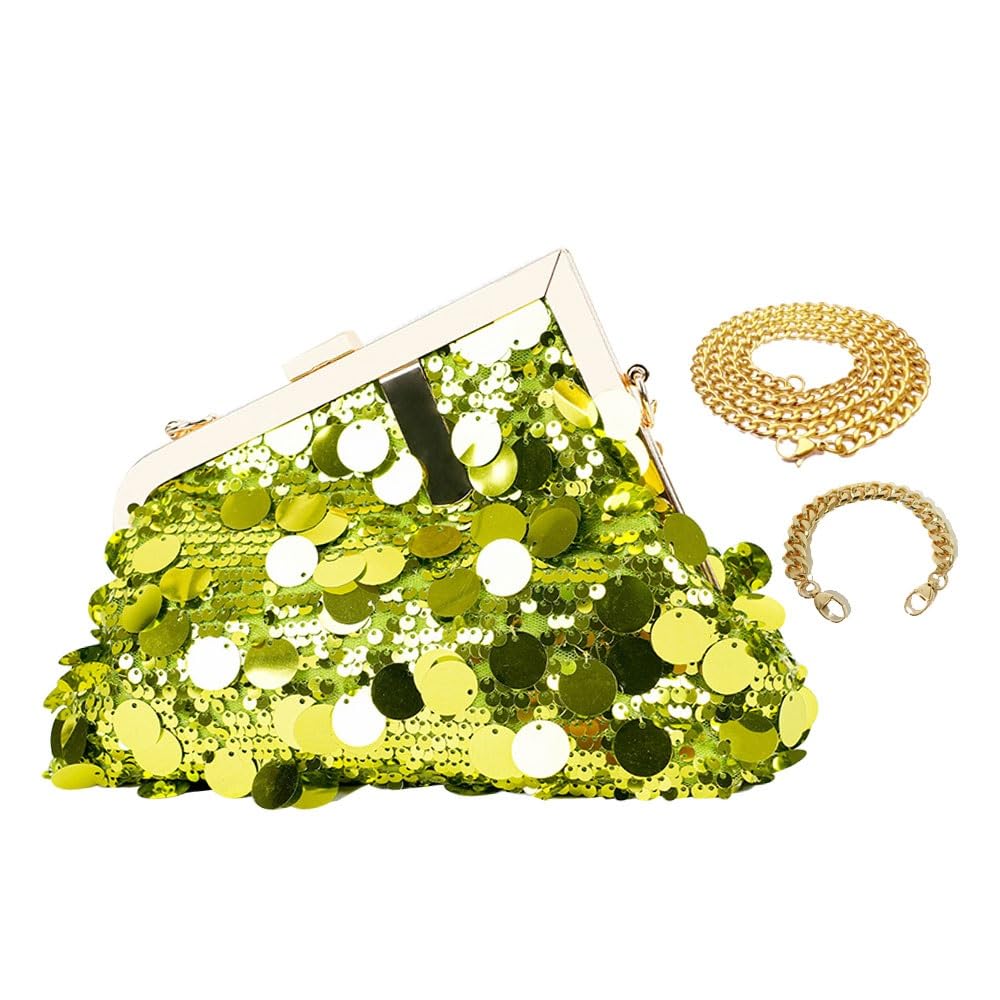Women Sequin Evening Handbag，Sparkly Clutch Purse with 2 Shoulder Straps，Crossbody Bag for Party Prom Banquet
