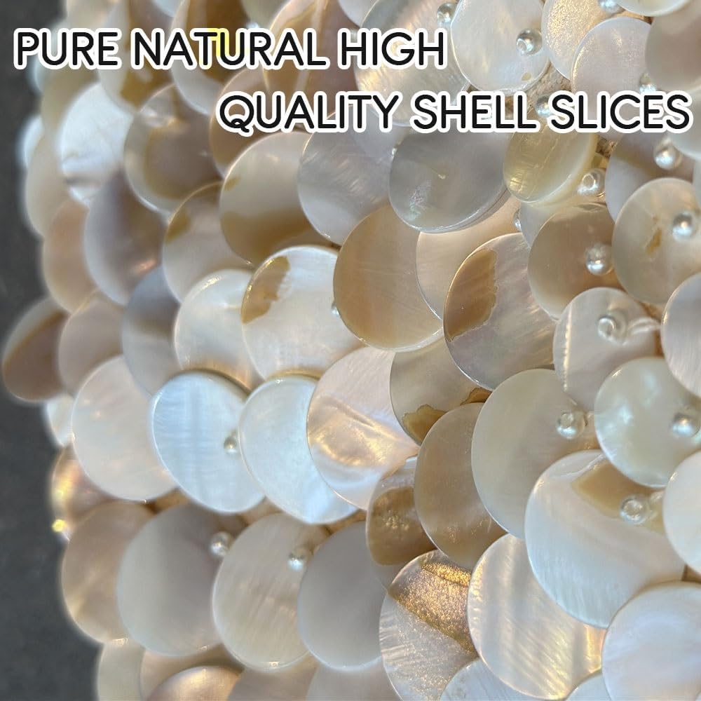 Vacation Shell Purse for Women，Handmade Natural Seashell Handbag with Wooden Handle，Beaded Clutch Bag & Shell Earrings Set