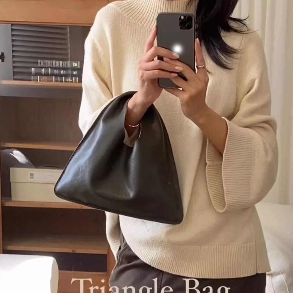 Texture Genuine Cowhide Leather Handbag for Women,Slouchy Suede Tote Bag,Soft Shoulder Top-Handle Bags