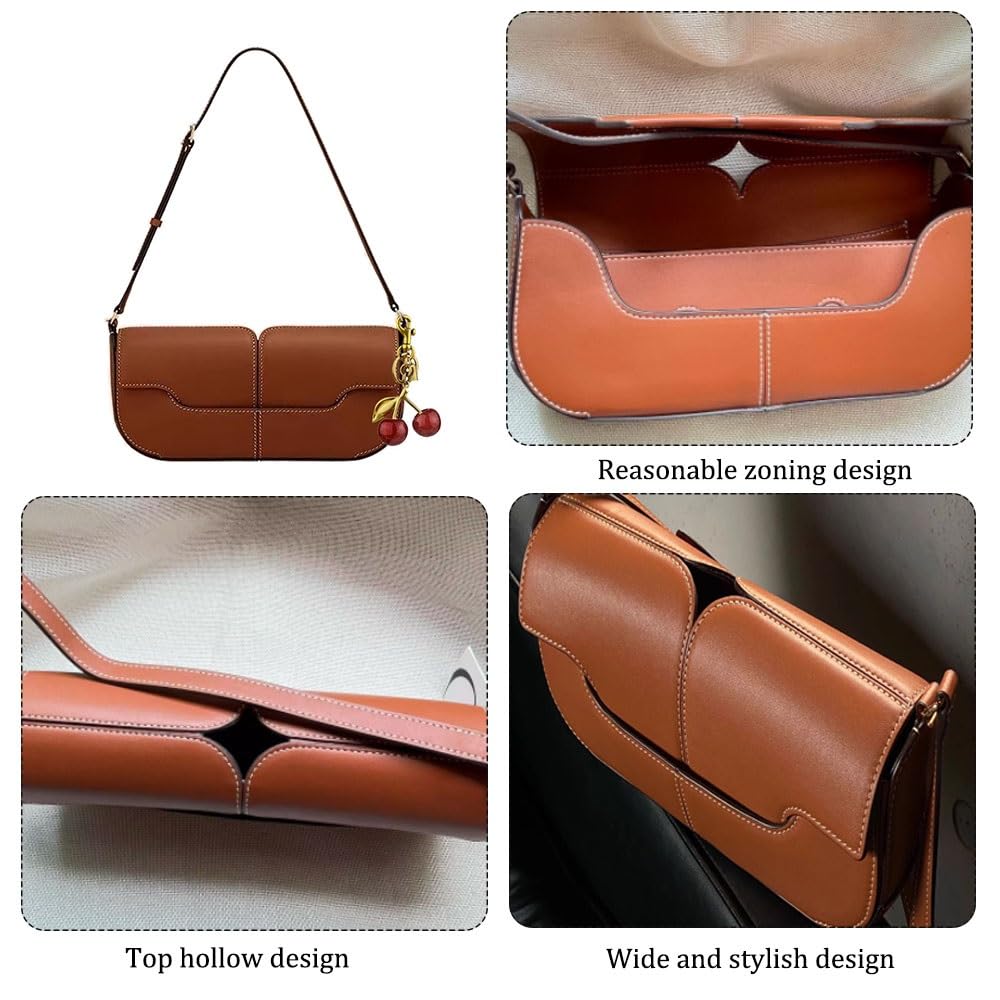 Leather Underarm Shoulder Bags for Women，Hobo Tote Handbag with Magnetic Buckle/Adjustable Strap
