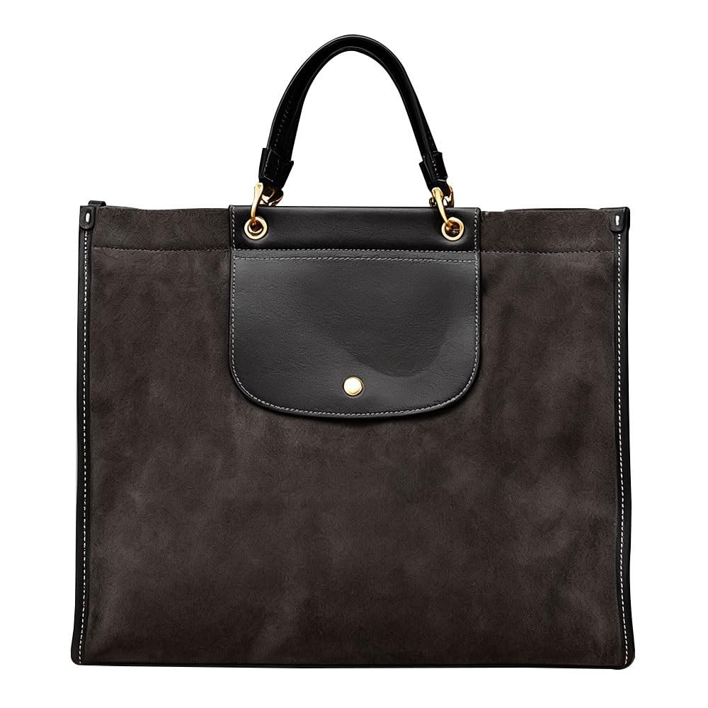 Suede Tote Bag for Women,Nubuck Leather Handbag with Strap,Commuter Shoulder Bags,Trendy Large Crossbody Purse for Fall