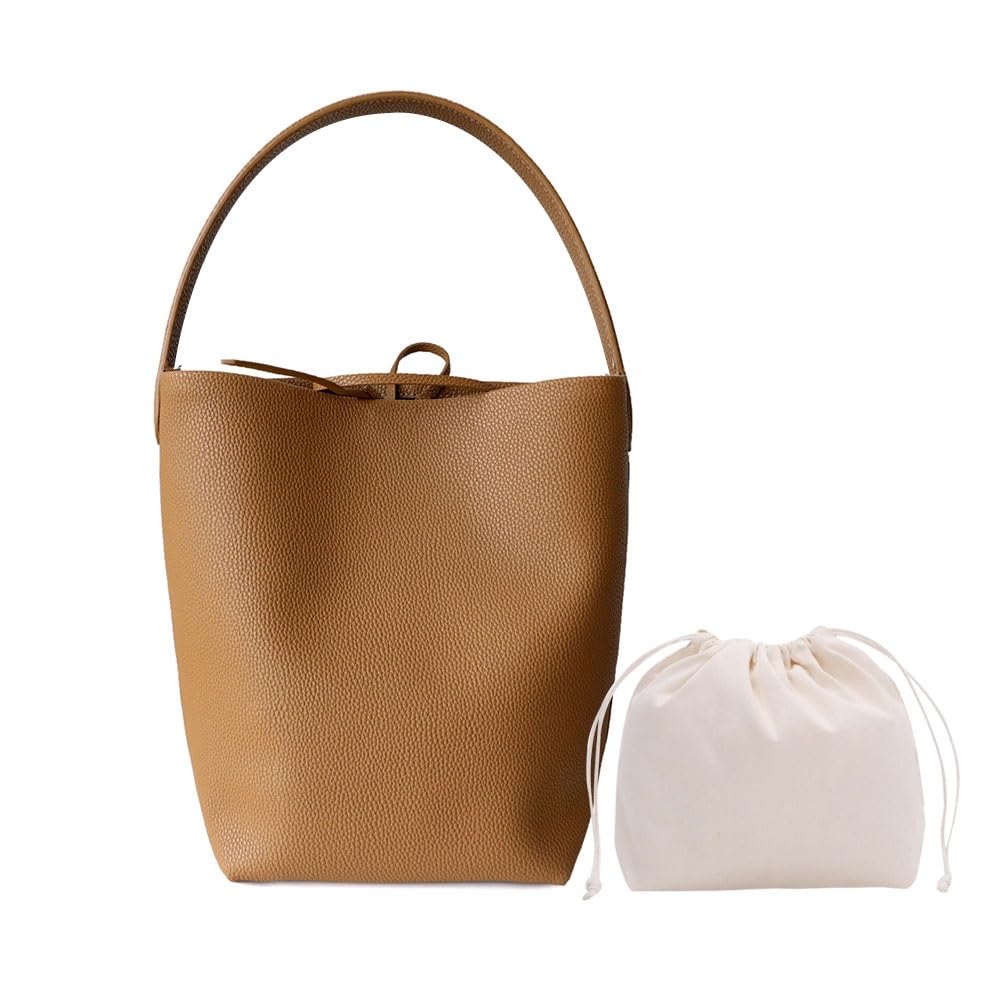 Leather Bucket Bag for Women，Genuine Large Hobo Bags Calf Leather with Pebbled Texture，Shoulder Tote Handbag