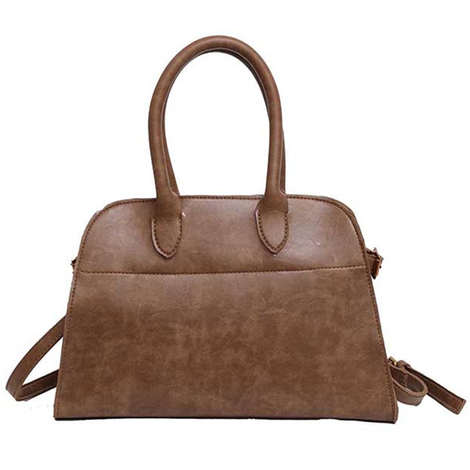 Womens Tote Bag Faux Leather Top Handle Bag Retro Shoulder Satchel with Straps for Women(Brown)