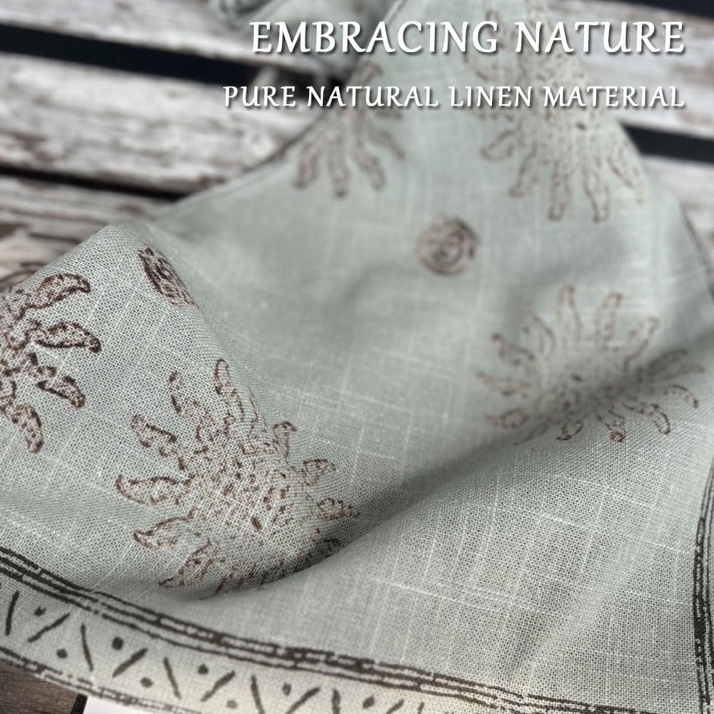 Bohemian Linen Crossbody Bag for Women，Casual Hobo Bags with Flower Patterns/Braided Tassel Shoulder Straps